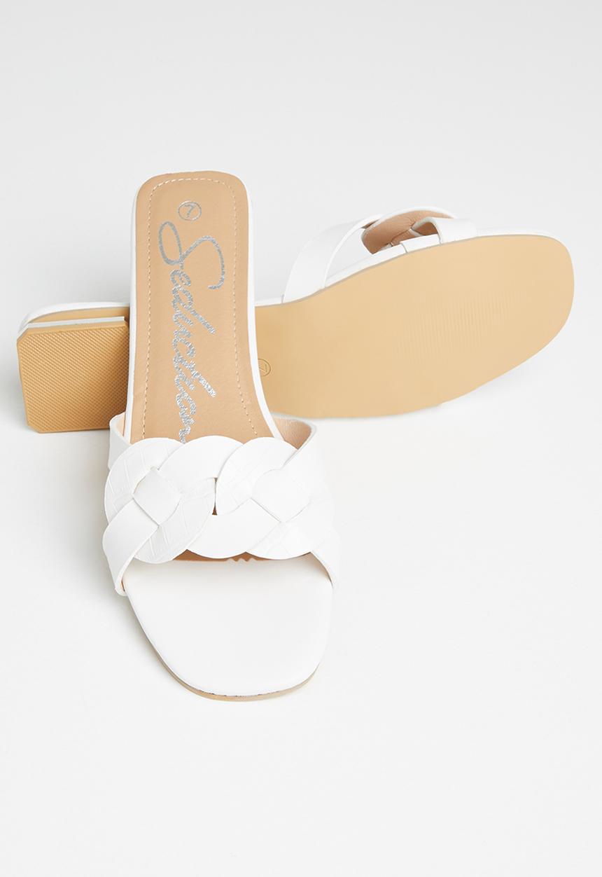 Seduction - Woven detail sandal - white
