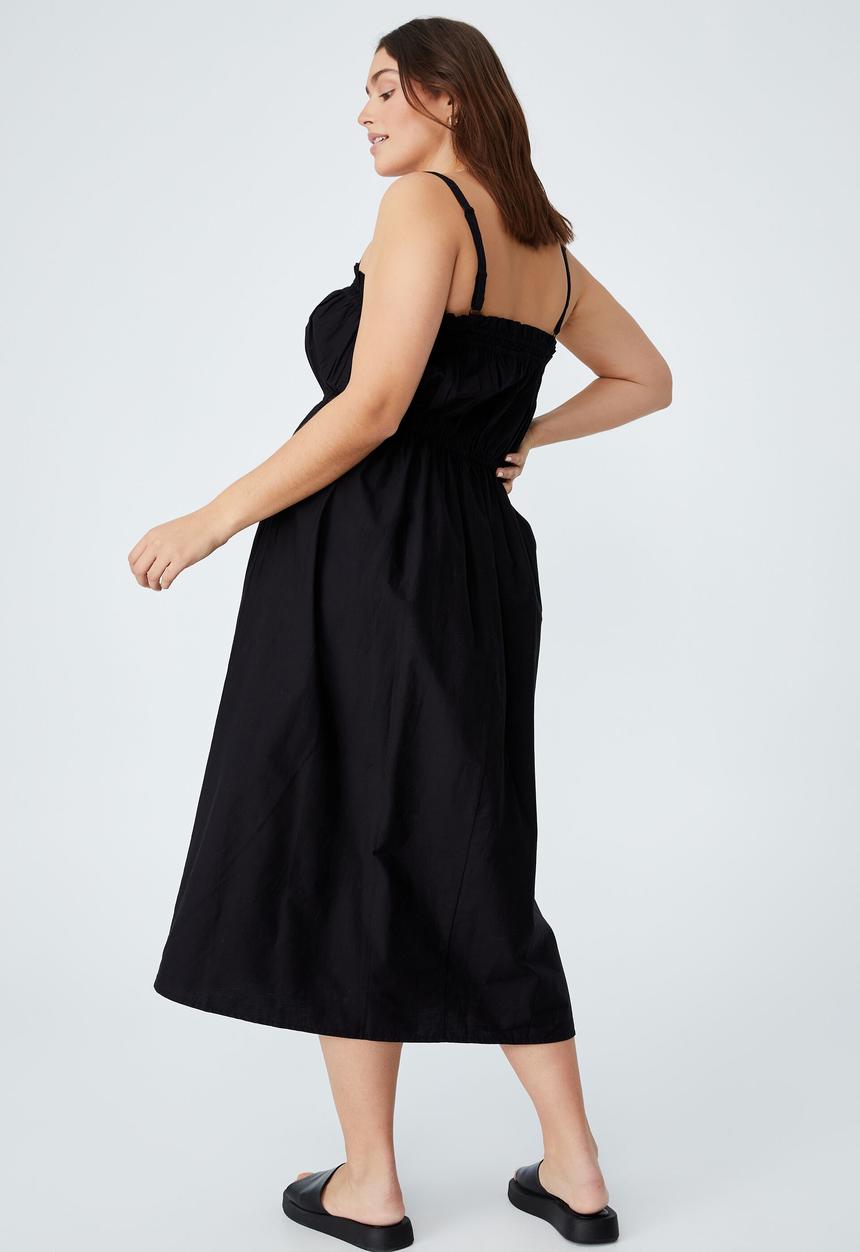 Cotton On - Curve stevie midi dress - black