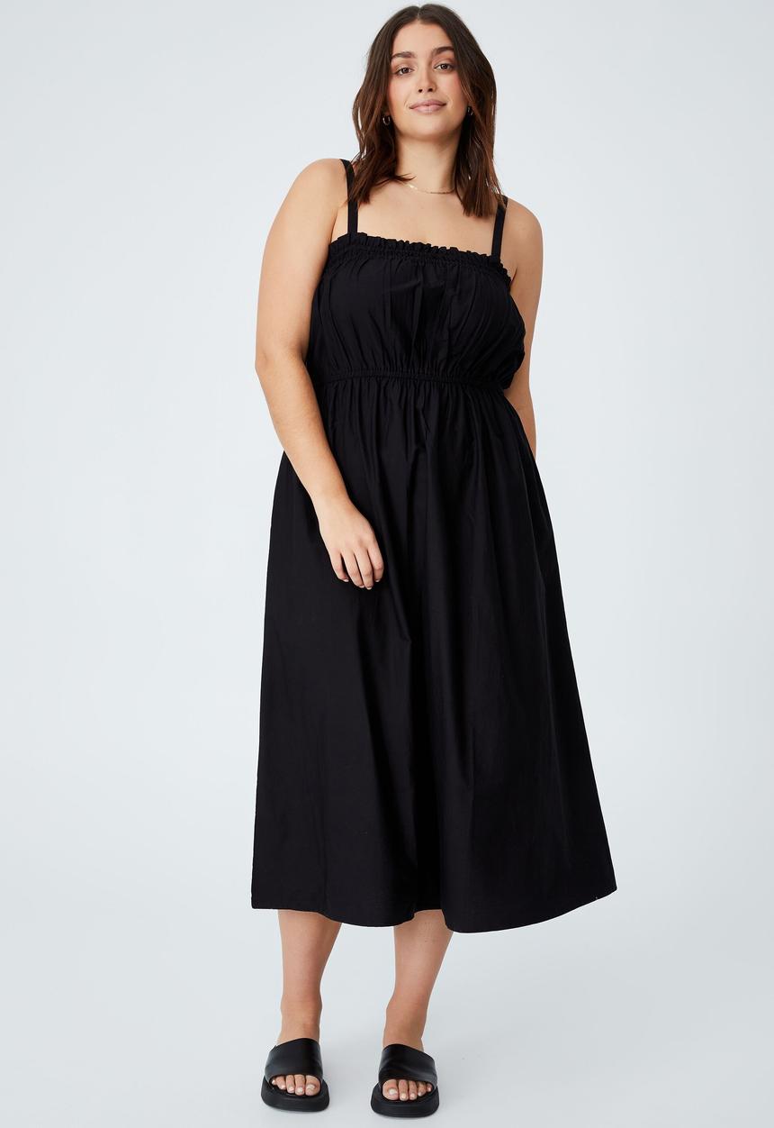 Cotton On - Curve stevie midi dress - black