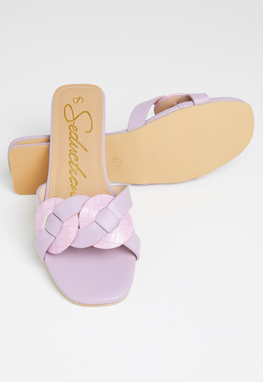 Seduction - Woven detail sandal - lilac