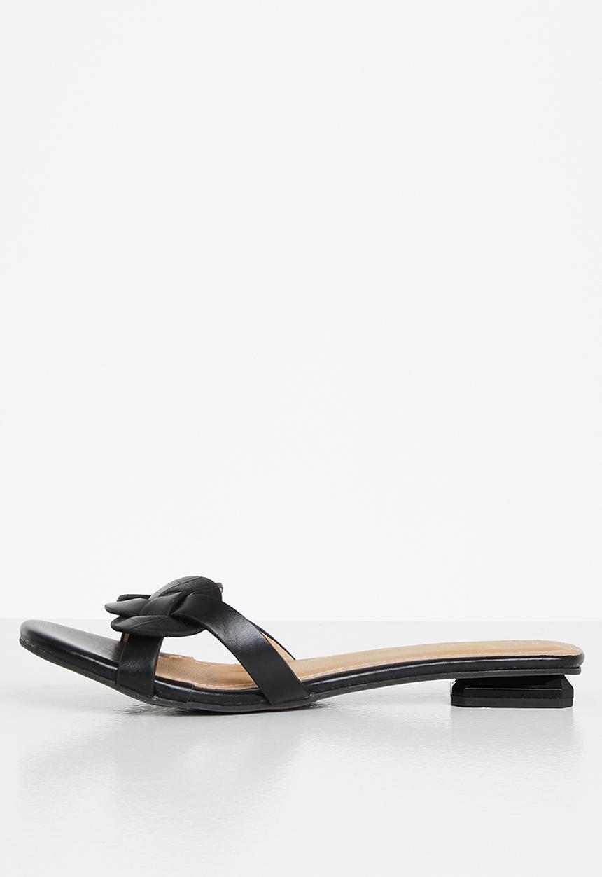 Seduction - Woven detail sandal - black