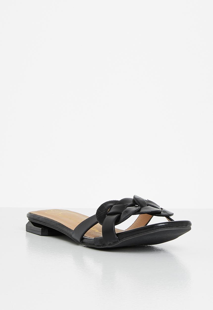 Seduction - Woven detail sandal - black