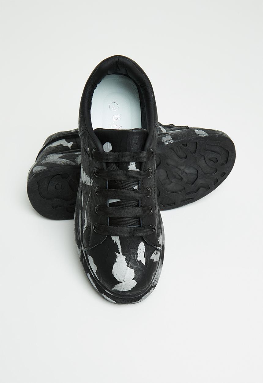 UrbanArt - Hype 2 wax sneaker - silver & black