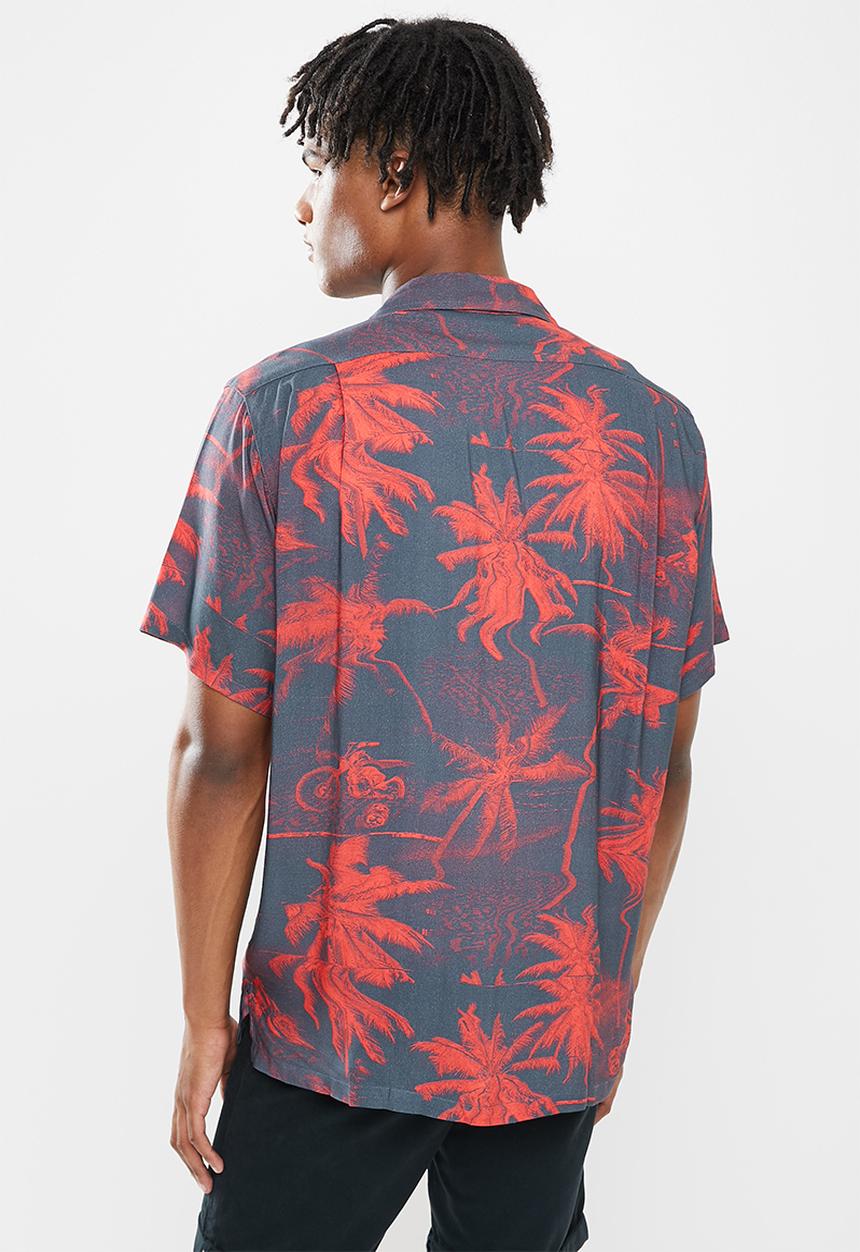 Fox - Bad trip short sleeve woven - dark indigo