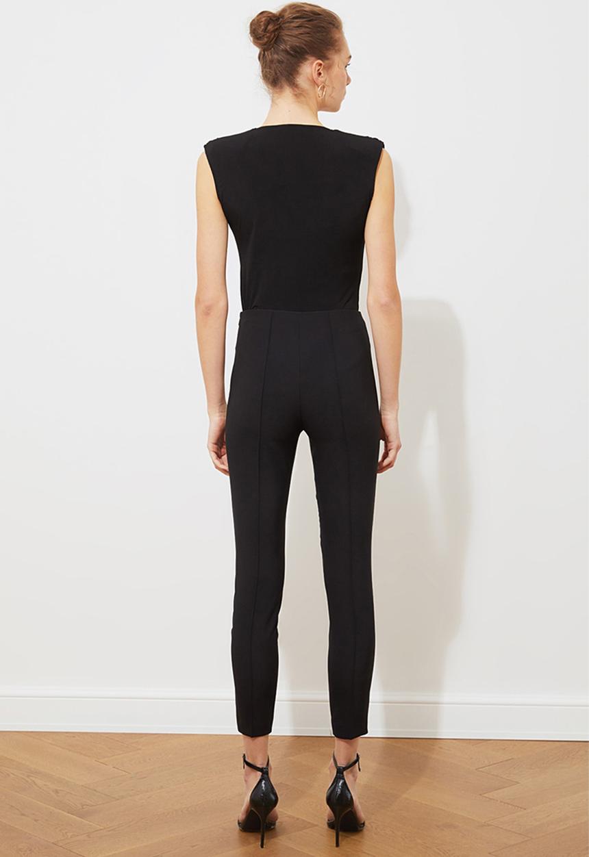 Trendyol - Double breasted knitted bodysuit - black