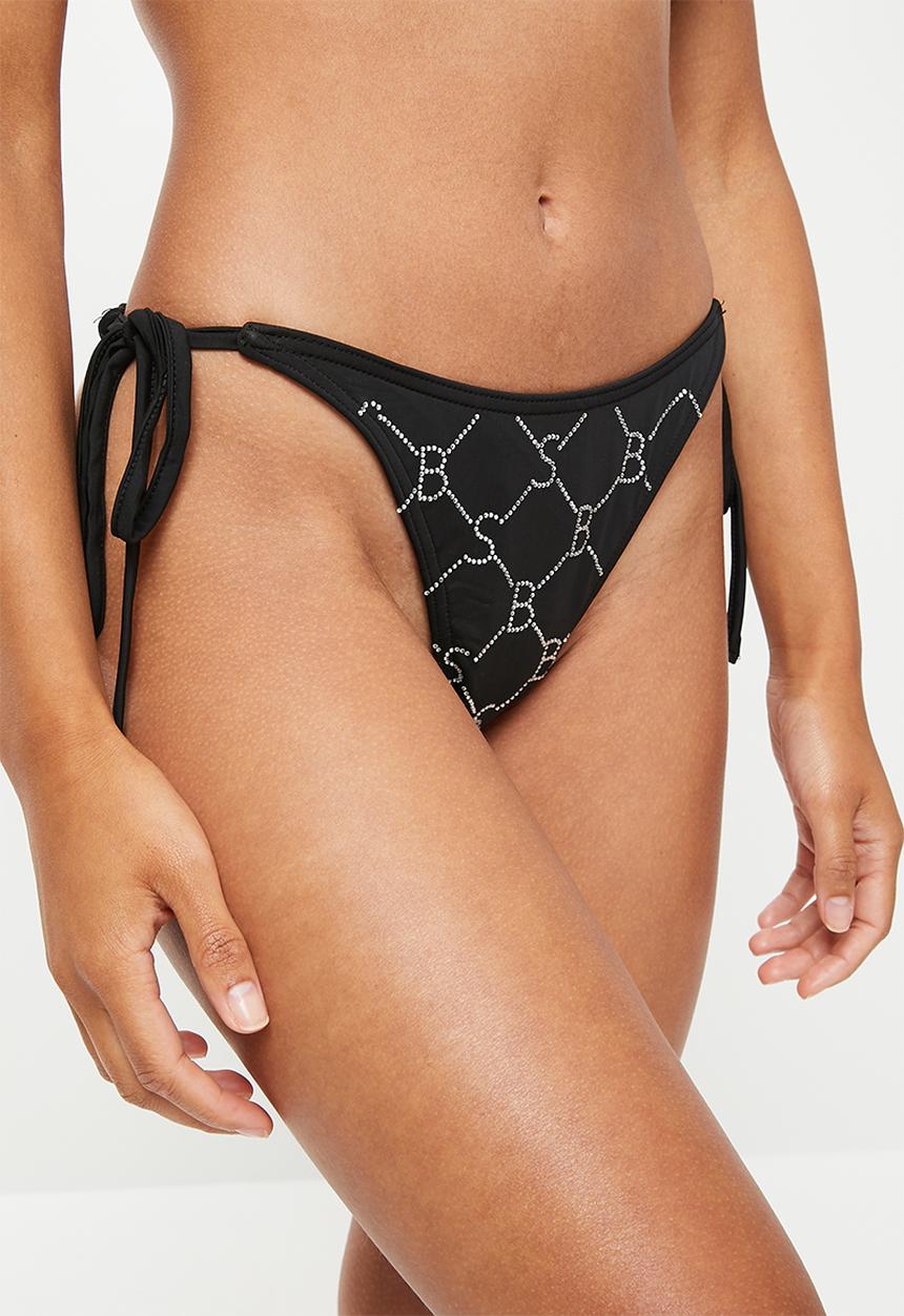 SISSY BOY - Bao bling logo bikini bottom - black