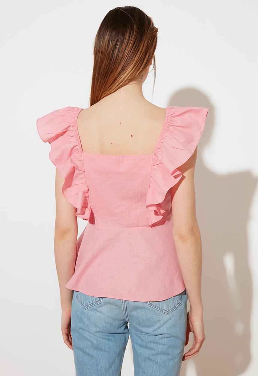 Trendyol - Button detailed blouse - pink