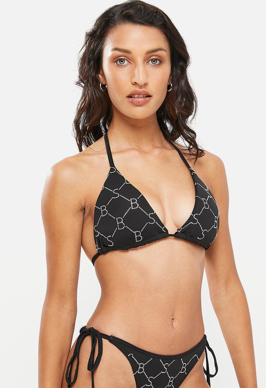 SISSY BOY - Bao bling logo bikini top - black