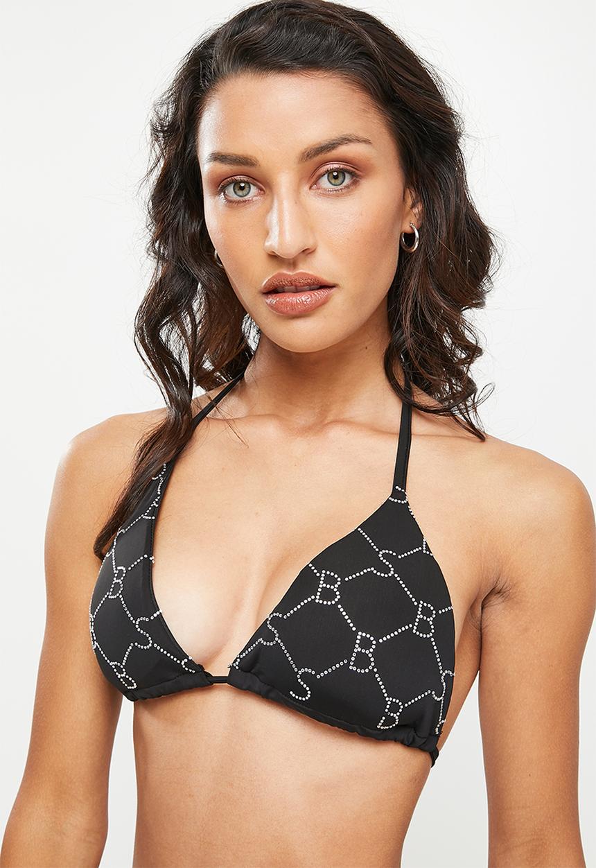 SISSY BOY - Bao bling logo bikini top - black