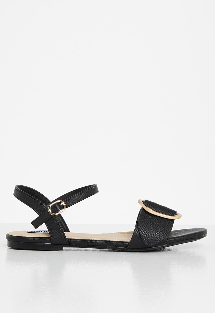 Madison® - Gretchen big buckle sandal - black
