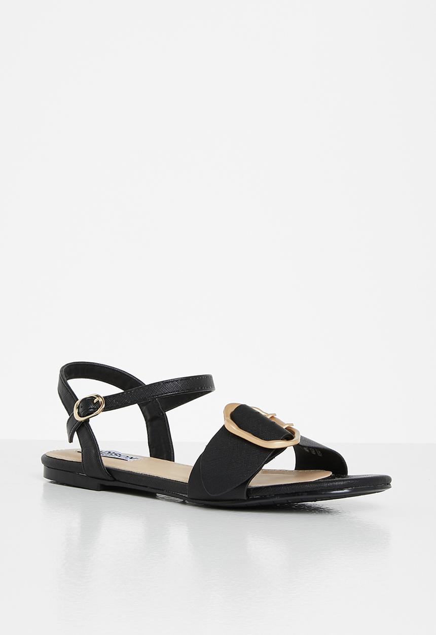 Madison® - Gretchen big buckle sandal - black