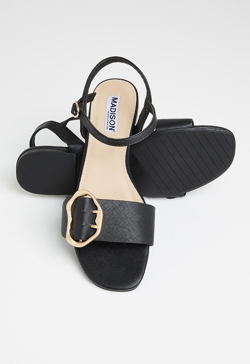 Madison® - Gretchen big buckle sandal - black
