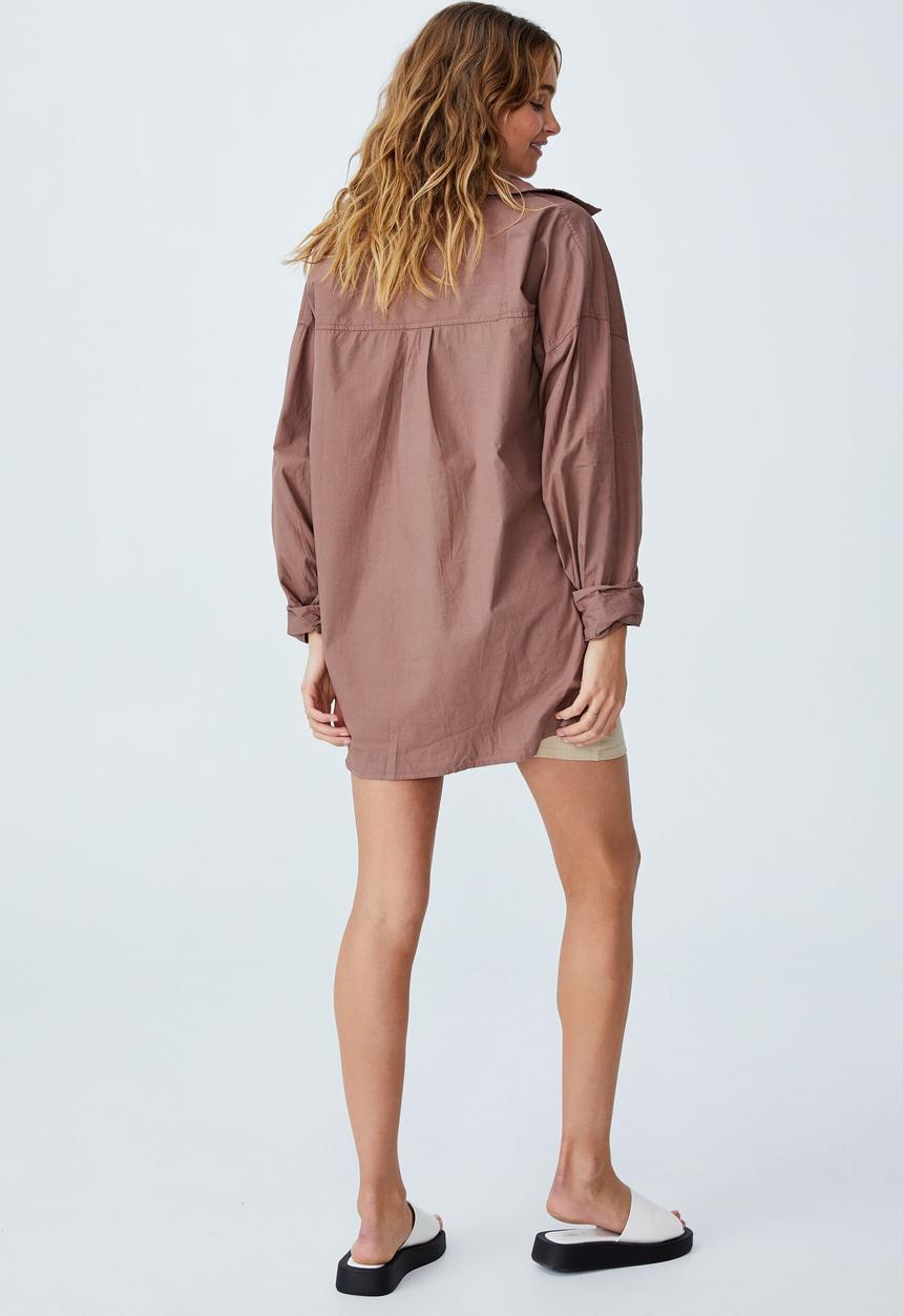 Cotton On - Dad shirt - cocoa bean