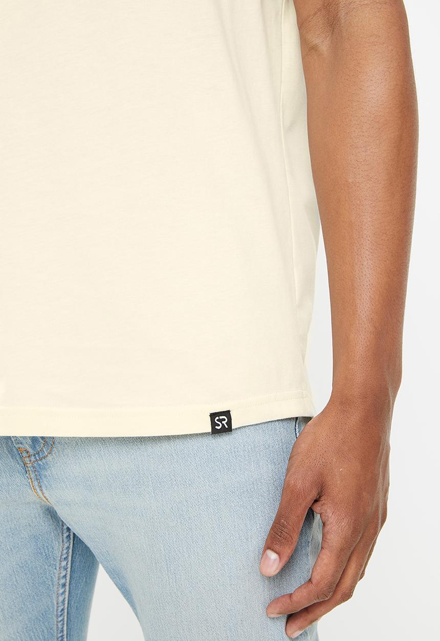 STYLE REPUBLIC - Raw edge curved hem scoop neck tee - beige