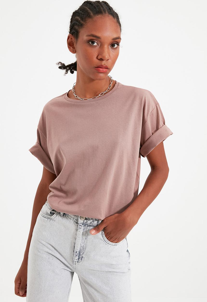 Trendyol - Vizonk t-shirt - mink