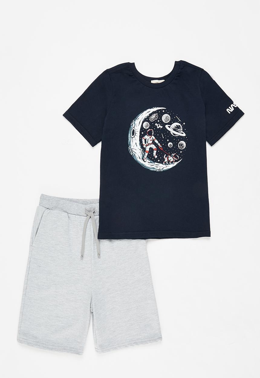 Superbalist Kids - NASA tee & shorts set - navy/grey