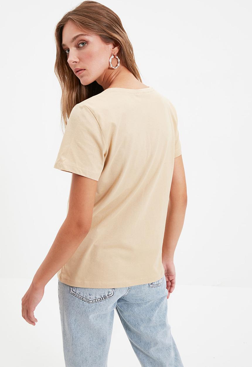 Trendyol - Kahverengi-bej t-shirt 2-pack - brown & beige