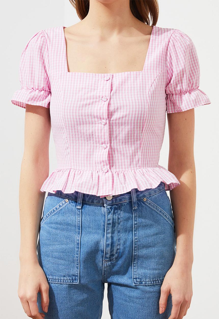 Trendyol - Buttoned blouse - pink