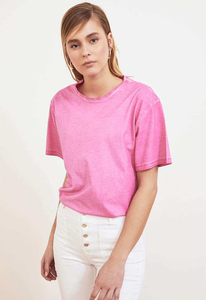 Trendyol - Washed boyfriend t-shirt - pink