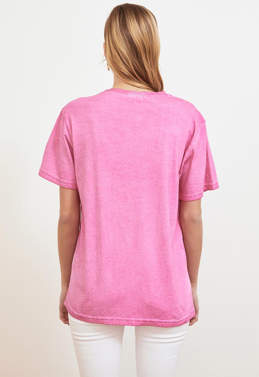 Trendyol - Washed boyfriend t-shirt - pink