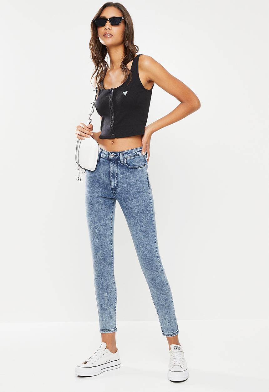 GUESS - Guess logo crop tank - black