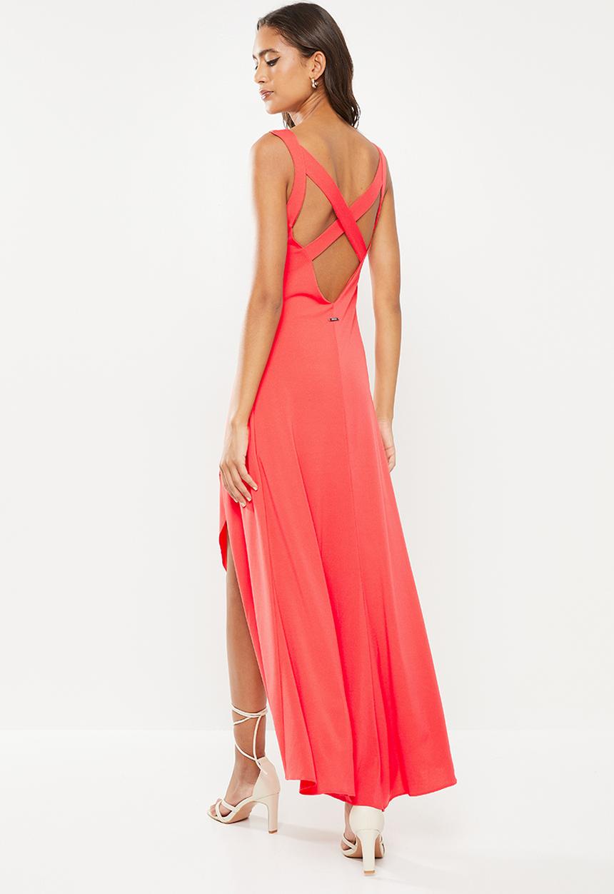 GUESS - Sleeveless Myla rose maxi dress - bright red