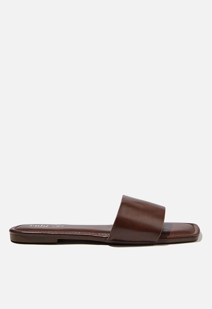 Cotton On - Everyday hailey single vamp slide - chocolate pu