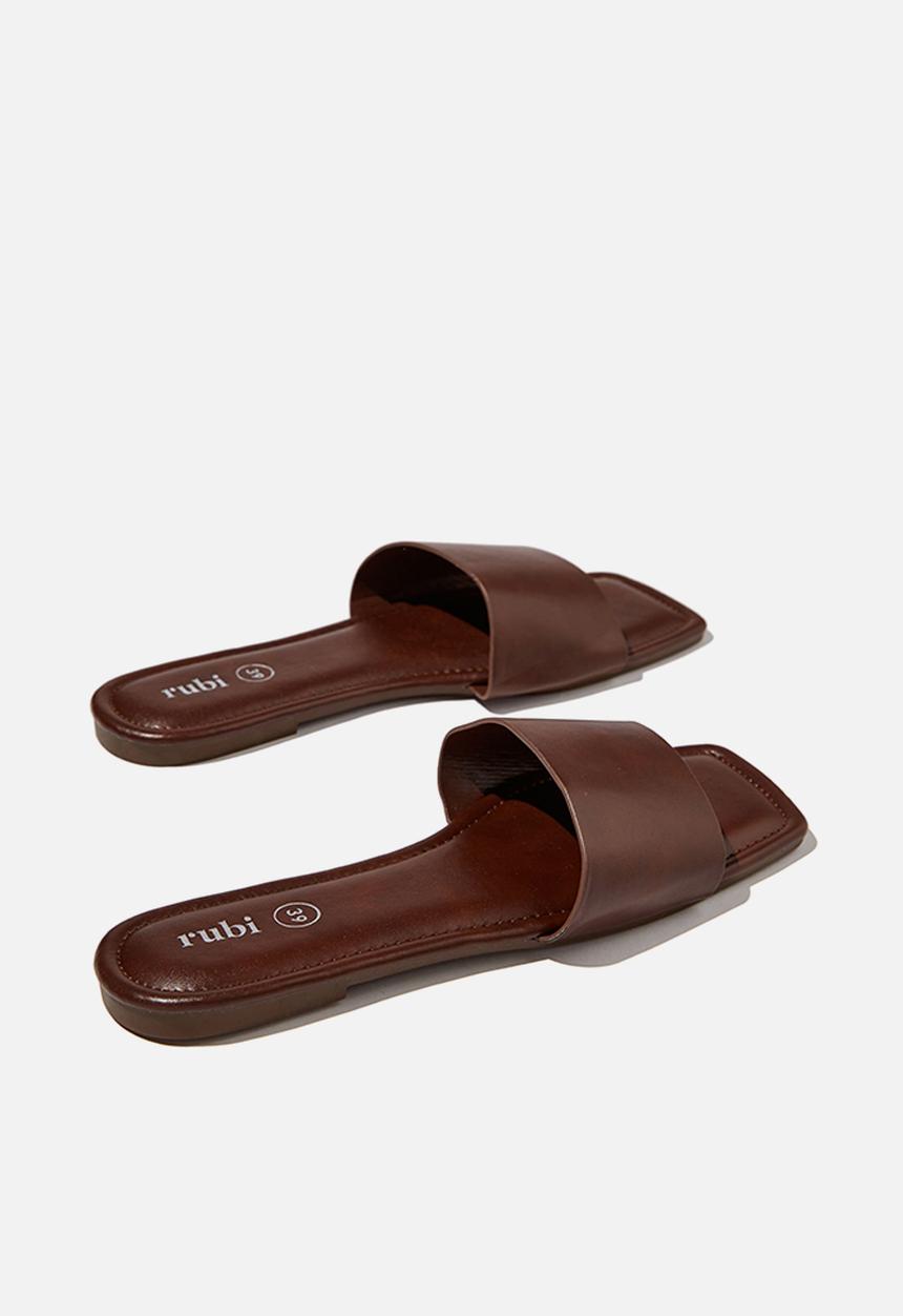 Cotton On - Everyday hailey single vamp slide - chocolate pu