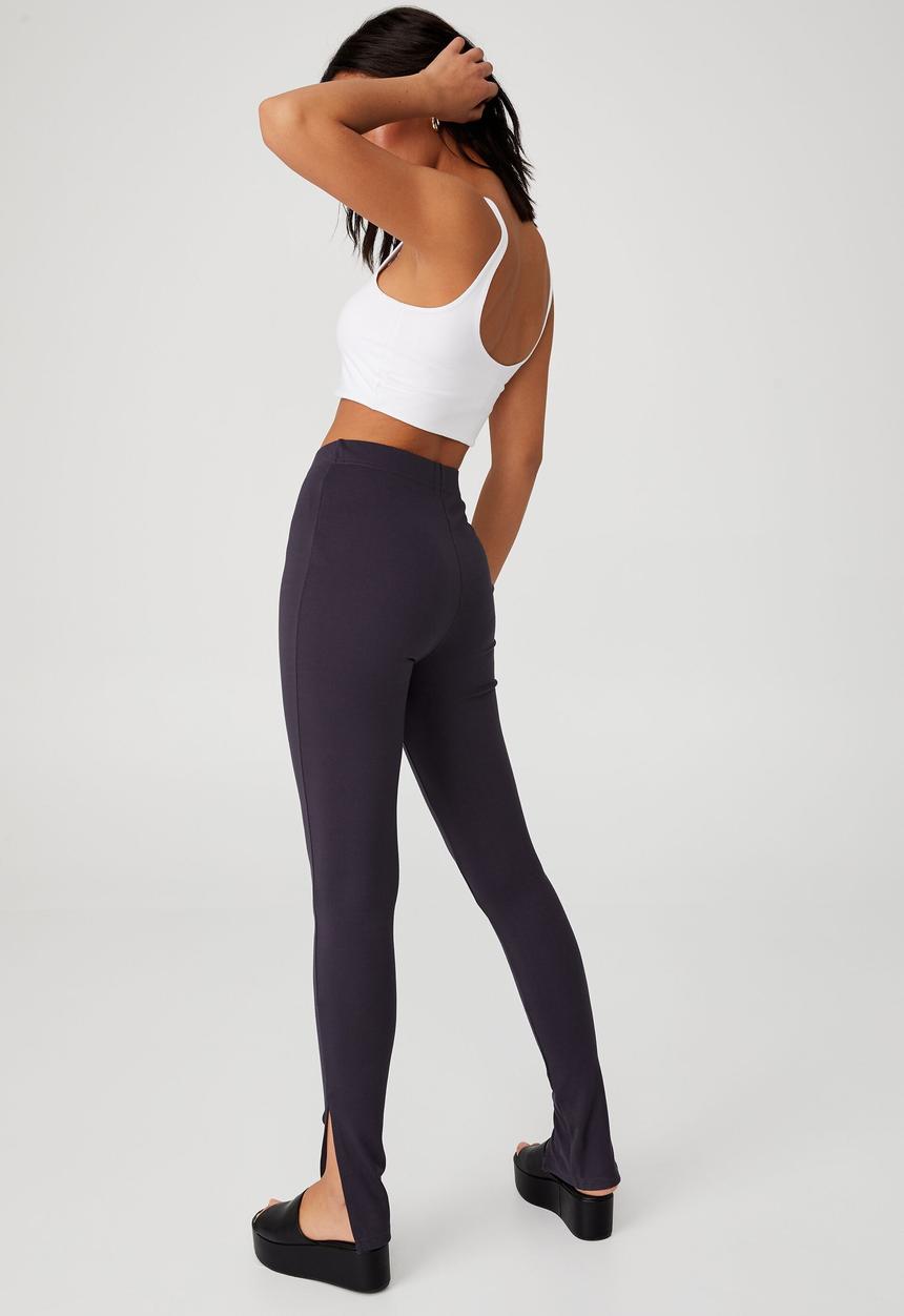 Cotton On - Long split ponte legging - charcoal