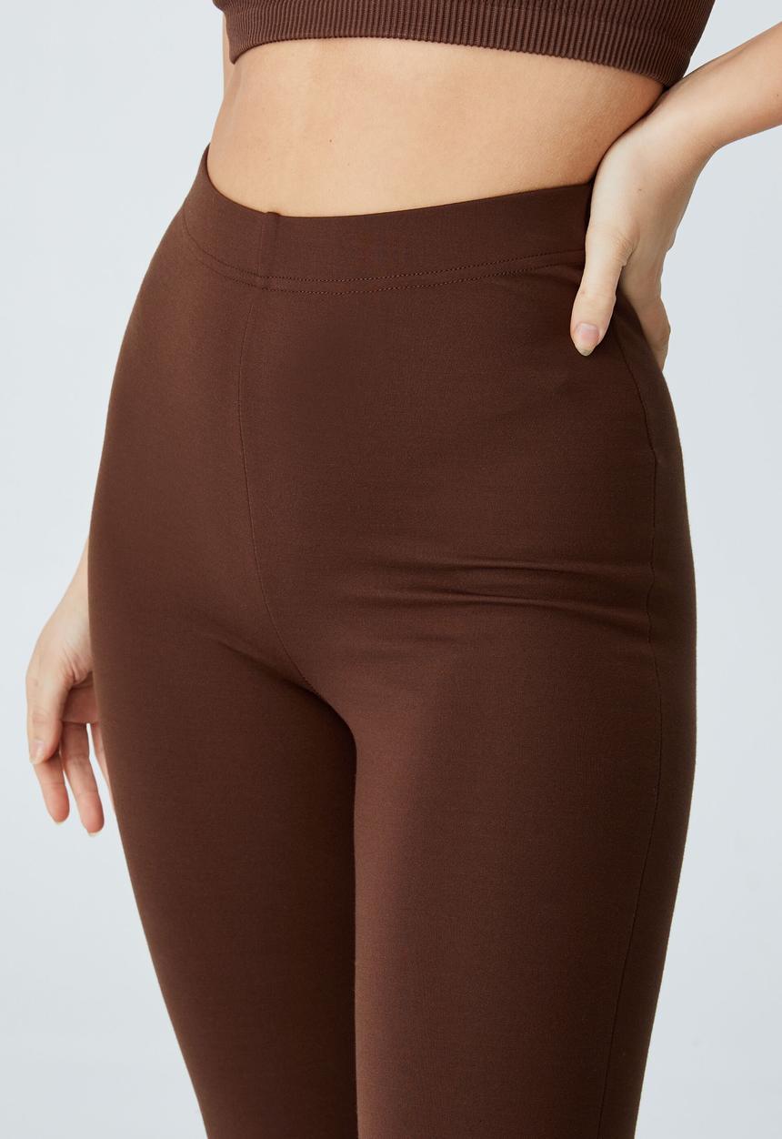 Cotton On - Long split ponte legging - rich chocolate