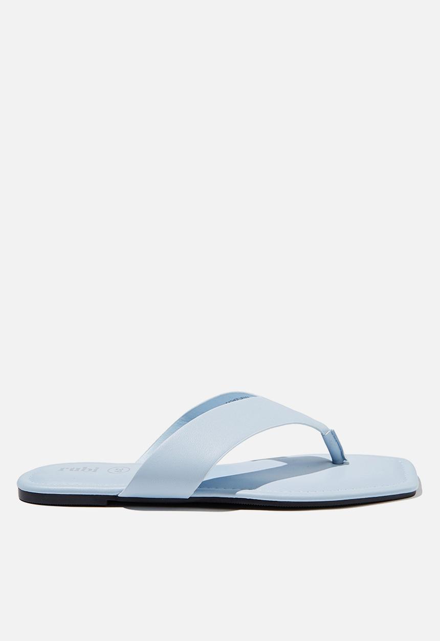 Cotton On - Everyday molly toe post sandal - blue smooth pu