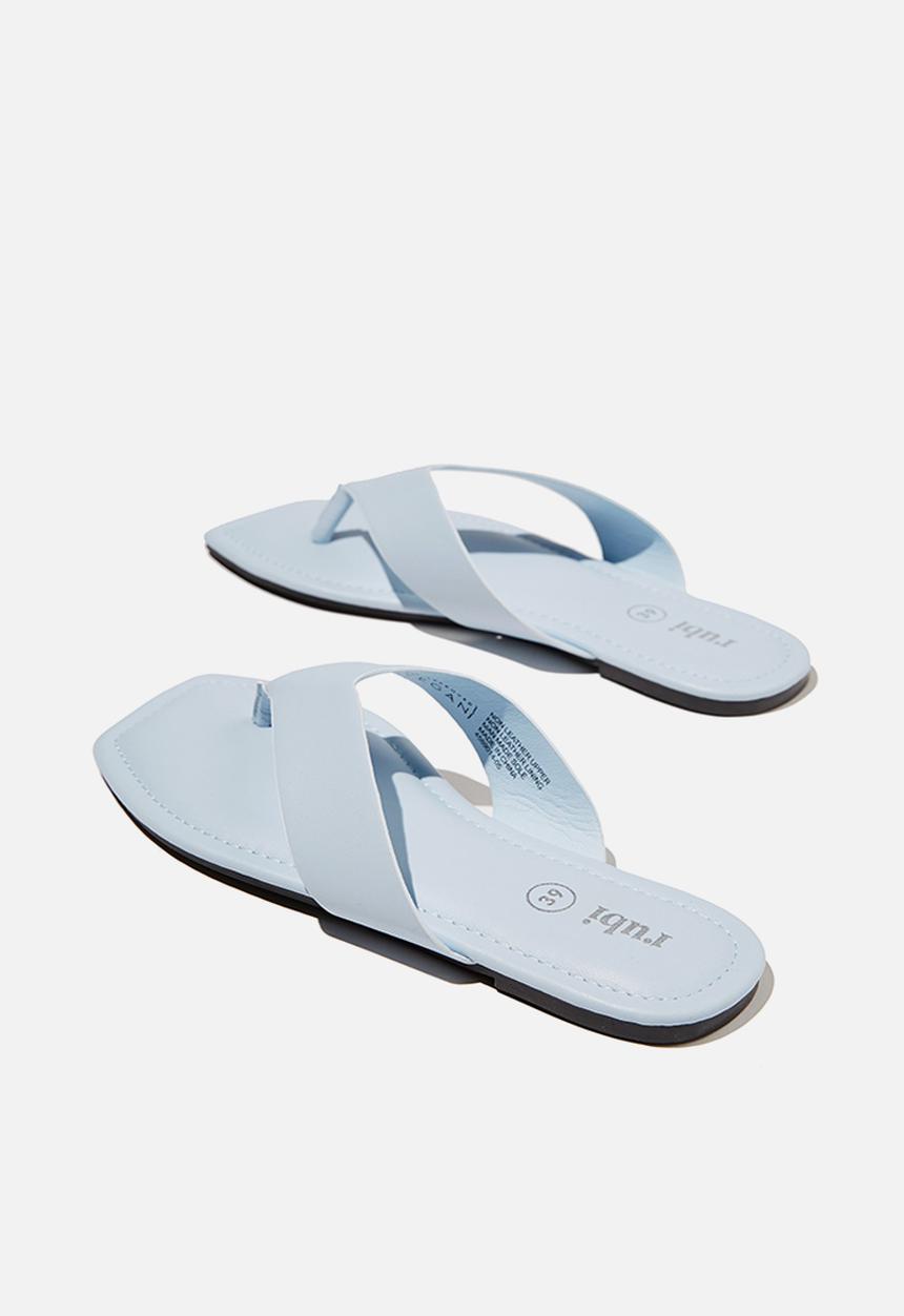 Cotton On - Everyday molly toe post sandal - blue smooth pu