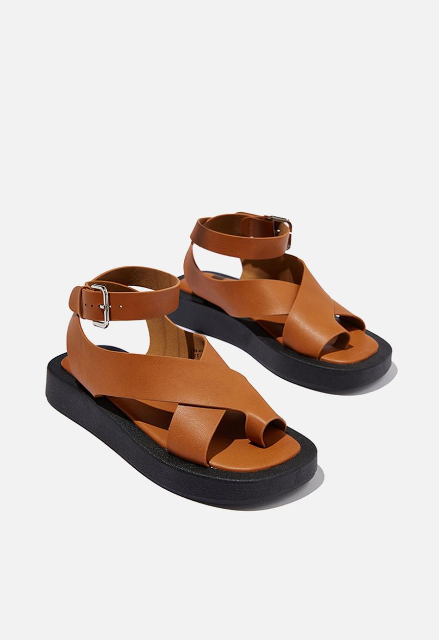 Cotton On - Sadie ankle strap flatform - tan smooth pu