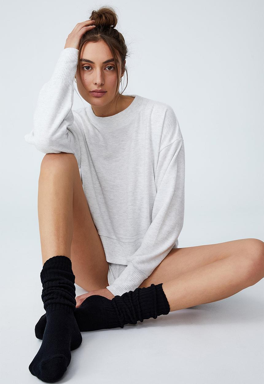 Rubi - Chunky knit dad sock - black