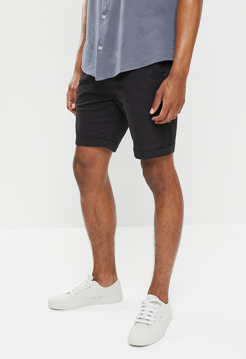 Cotton On - Washed chino short - pigment black