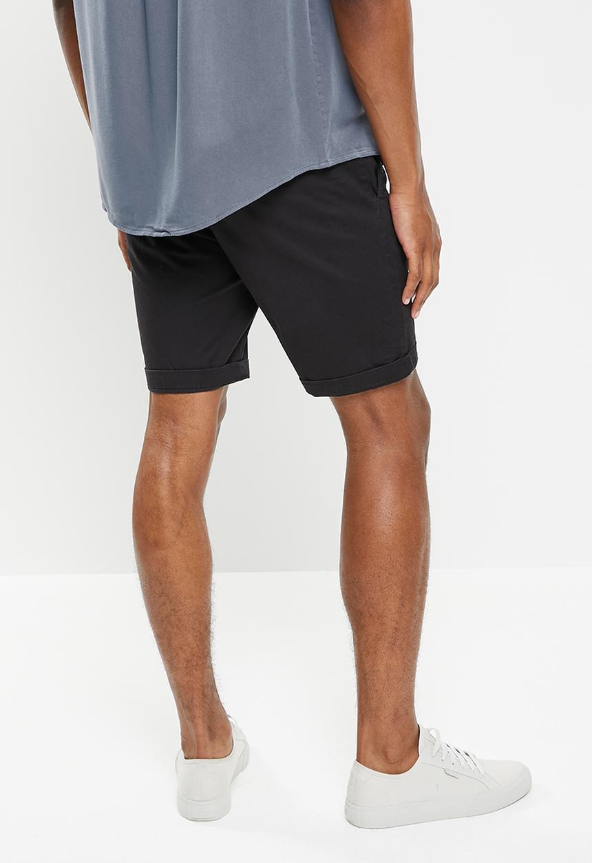 Cotton On - Washed chino short - pigment black