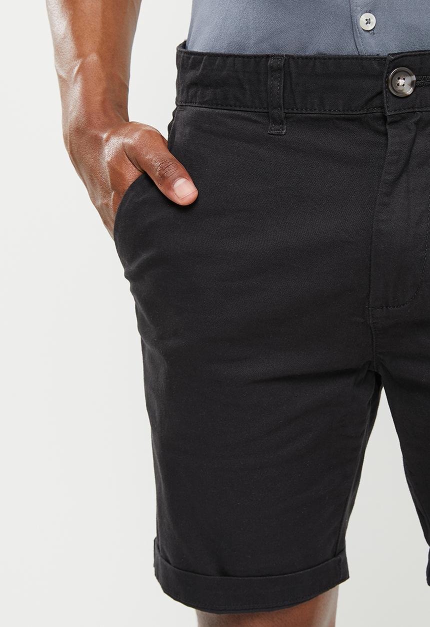 Cotton On - Washed chino short - pigment black