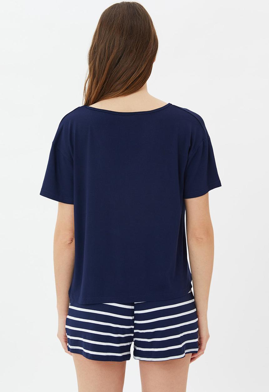 Trendyol - Printed knitted pyjamas set - navy