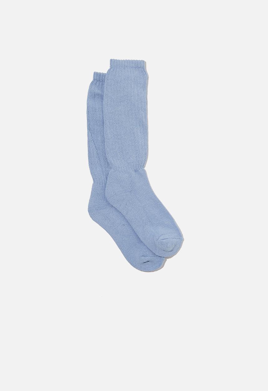 Rubi - Chunky knit dad sock - wave washed blue