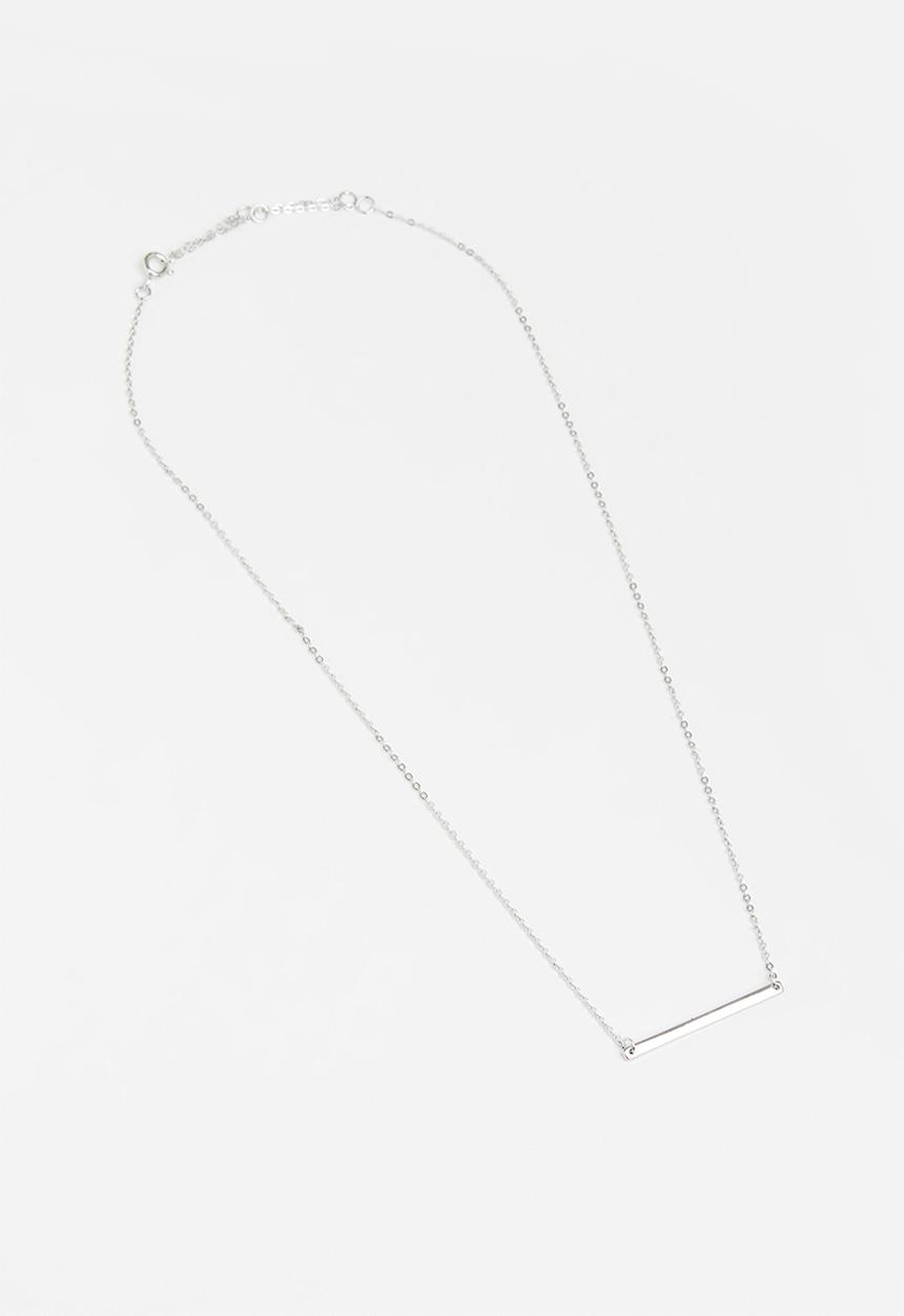 Superbalist - Sterling silver bar pendant necklace - silver