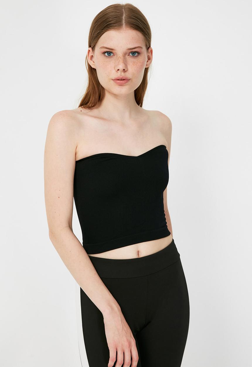 Trendyol - Seamless sports crop - black
