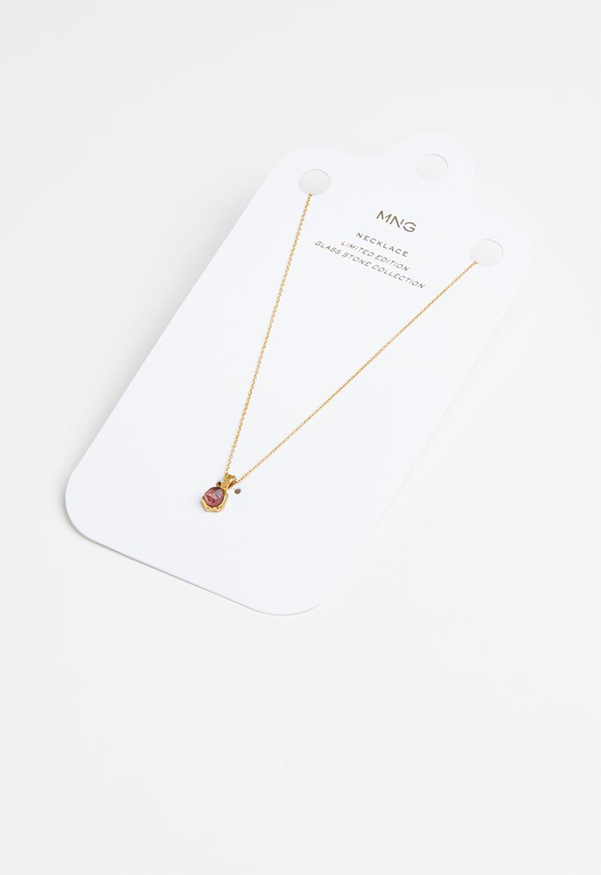 MANGO - Crystal pendant necklace - gold