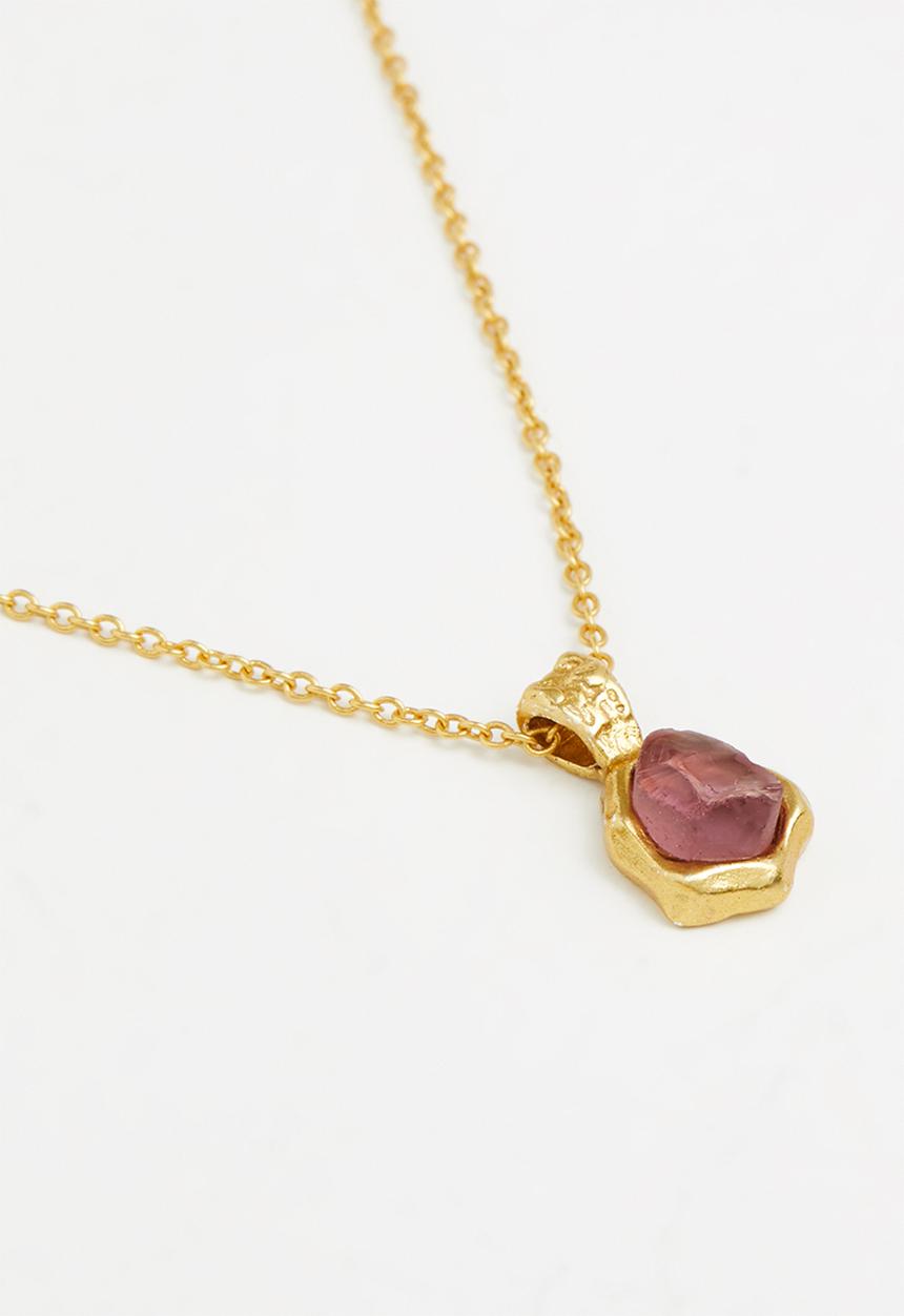 MANGO - Crystal pendant necklace - gold