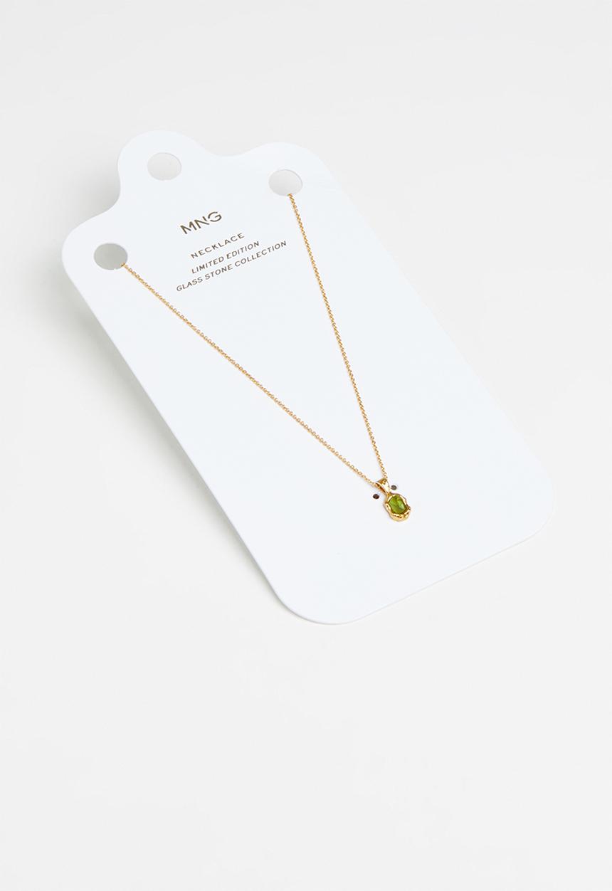 MANGO - Crystal pendant necklace - gold