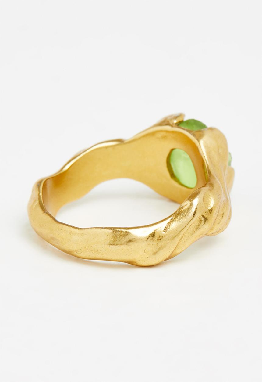 MANGO - Asymmetric crystal ring - gold