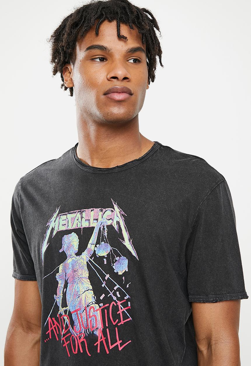 Only & Sons - Metallica reg raw edge tee - black 