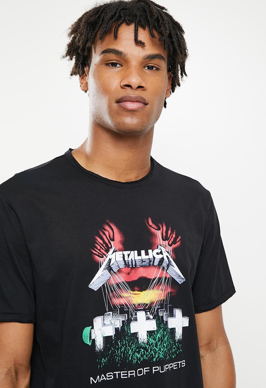 Only & Sons - Metallica reg raw edge tee - black