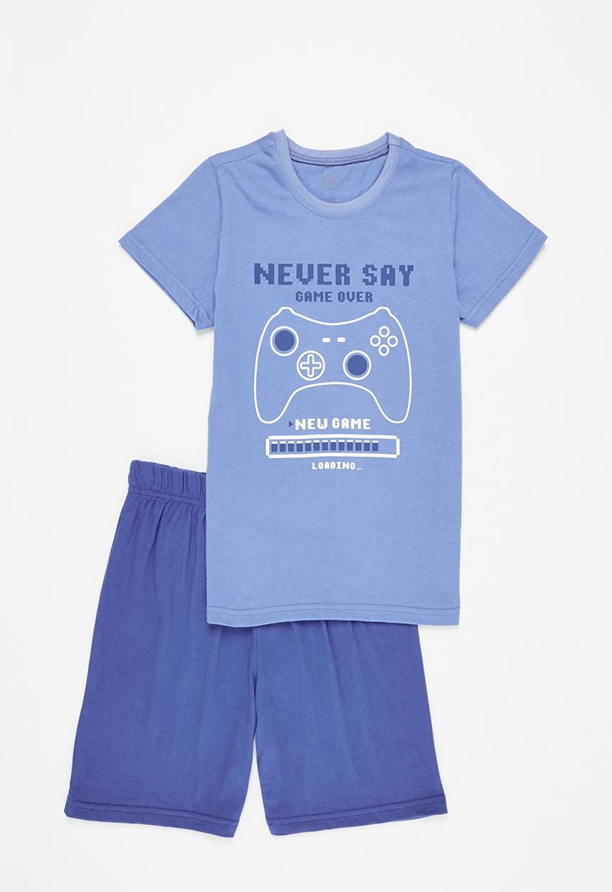 Pop Candy - Tee & shorts pj set - blue