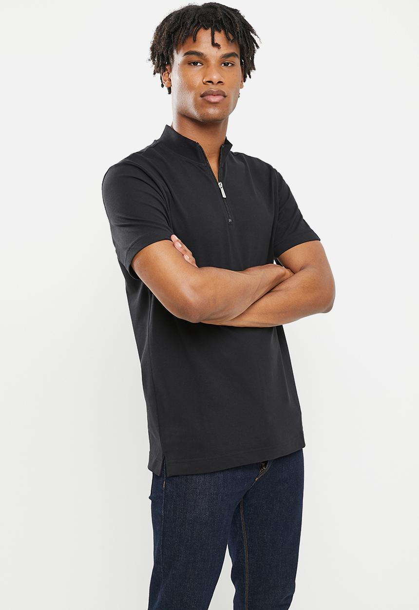 Only & Sons - Virl life quarter zip mock neck tee - black