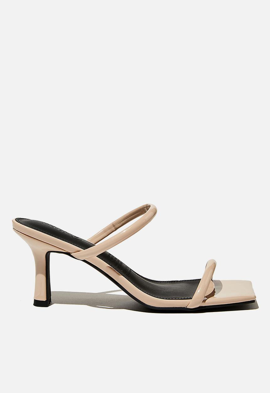 Cotton On - Danika tubular low mule - taupe patent pu